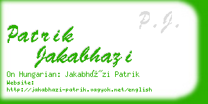 patrik jakabhazi business card